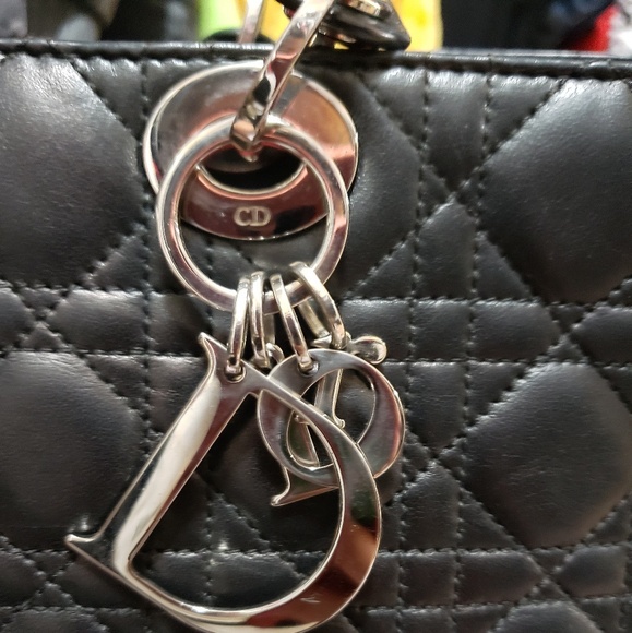 Auth Lady Dior  Canage lamb leather Medium tote - Picture 5 of 8